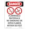 Signmission Safety Sign, OSHA Danger, 5" Height, Flammable Materials, Portrait OS-DS-D-35-V-1254 - alternate 1